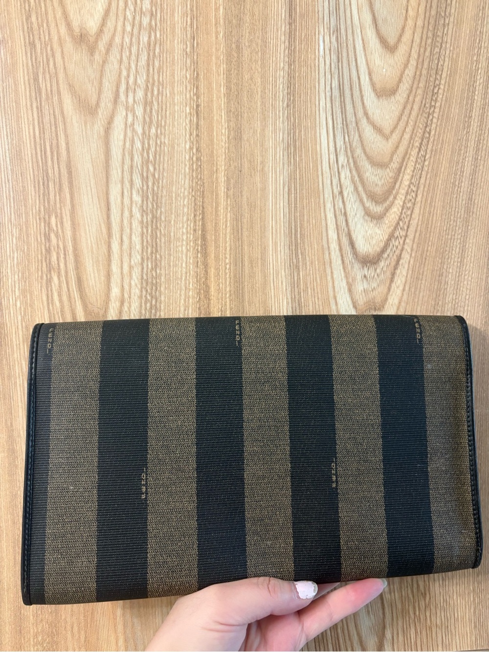 Auth Fendi pecan Organizer Clutch bag leather Vintage - Picture 2 of 16